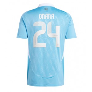 Fotbalové Dres Belgie Amadou Onana #24 Venkovní Oblečení ME 2024 Krátký Rukáv